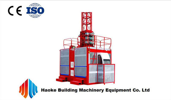 Painted / Hot Dipped Zinc Outdoor Construction Material Hoist With Single or Double Cages