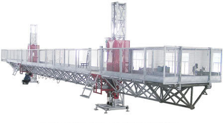 Double Mast Customized 30m Aerial Twin Mast Climbing Work Platform For Construction Of The Walls