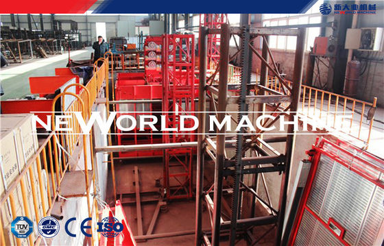 Twin Cage Construction Building Material Hoist Elevator , Vertical Cargo Hoist 33m / min