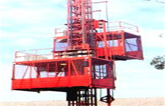 2000 kg Operate Cab Painted Passenger Hoist With Double Cage SC200 / 200