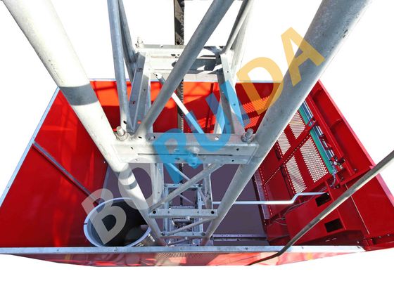 Red car Building Site Hoist 380V 50HZ SC160 for contruction sites