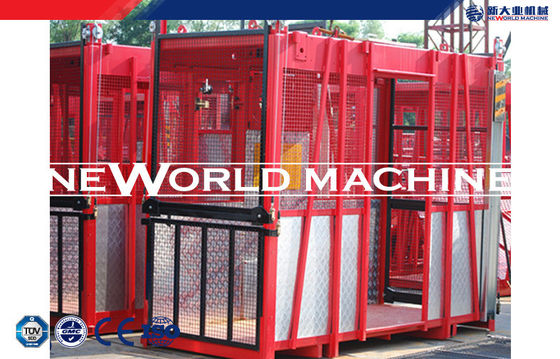 High safety medium speed cage hoist  elevator , construction material lift SC200 / 200 TD