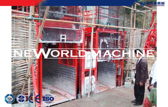 High safety medium speed cage hoist  elevator , construction material lift SC200 / 200 TD