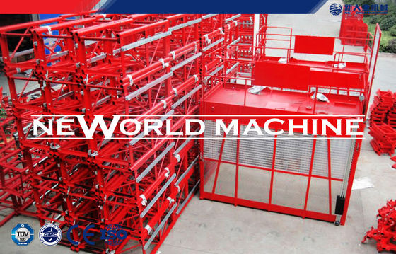 High safety medium speed cage hoist  elevator , construction material lift SC200 / 200 TD